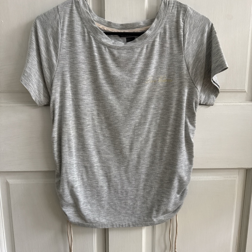 Victoria's Secret Light Gray Striped Tee
